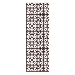 Imitation Redwood Lattice Window Film No Glue Frosted Glass Window Film Chinese Style Sliding Door Static Window Film; 15x39 inch