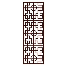 Chinese Privacy Window Film Imitation Redwood Lattice Window Film Frosted Glass No Glue Sliding Door Static Film; 15x39 inch
