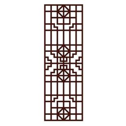 Imitation Redwood Lattice Window Film Frosted Glass Window Film No Glue Chinese Style Sliding Door Static Window Film; 15x39 inch