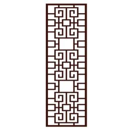 Retro Chinese No Glue Sliding Door Static Film Frosted Glass Window Film Imitation Redwood Lattice Window Film; 15x39 inch