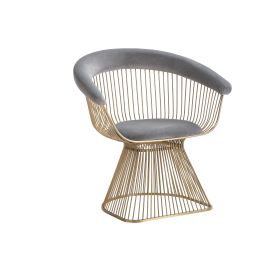 Modrest Chandler Modern Grey Velvet &amp; Gold Dining Chair