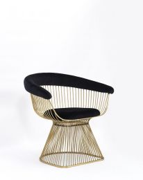 Modrest Chandler Black Velvet &amp; Gold Dining Chair