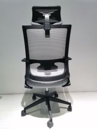 Alice Office Chair; Full Back Revolving Ergonomic -Black / Smoke
