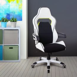 Techni Mobili Ergonomic Essential Racing Style Home &amp; Office Chair; White