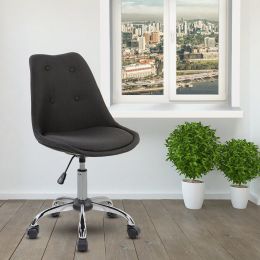 Techni Mobili Armless Task Chair with Buttons; Black