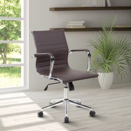 Techni Mobili Modern Medium Back Executive Office Chair; Chocolate