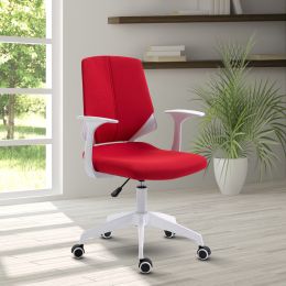 Techni Mobili Height Adjustable Mid Back Office Chair; Red