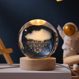 1pc Creative Crystal Ball Decoration; Desktop Night Light; Bedroom Night Light Valentine's Day Gifts Birthday Gifts (Style: Nimbus)