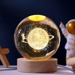 1pc Creative Crystal Ball Decoration; Desktop Night Light; Bedroom Night Light Valentine's Day Gifts Birthday Gifts (Style: Starry Sky Walk)