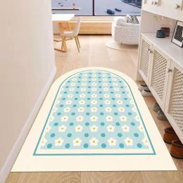 Simple Geometric Home Entrance Floor Mat Crystal Velvet Absorbent Non-slip Arched Rectangle Carpet Home Decoration Foot Mat Semi-circle Door Mat (Type: 03 Arched, size: 120*180cm)