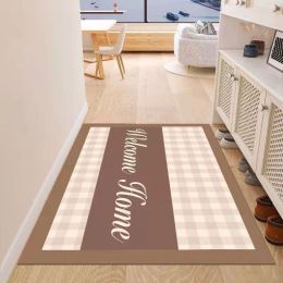 Simple Geometric Home Entrance Floor Mat Crystal Velvet Absorbent Non-slip Arched Rectangle Carpet Home Decoration Foot Mat Semi-circle Door Mat (Type: 08 Rectangle, size: 80*120cm)