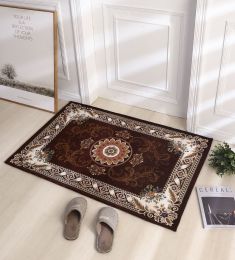 Thickened Absorbent Jacquard Carpet Dornier Woven Living Room Bathroom Rug Kitchen Non-slip Home Entry Floor Door Mat Red Brown (Color: Coffee, size: 160CM x 230CM)
