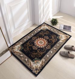Thickened Absorbent Jacquard Carpet Dornier Woven Living Room Bathroom Rug Kitchen Non-slip Home Entry Floor Door Mat Red Brown (Color: Navy Blue, size: 160CM x 230CM)
