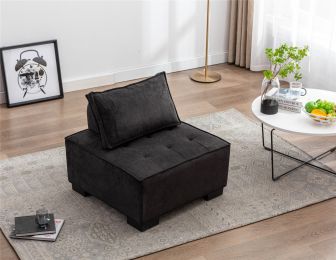 LIVING ROOM OTTOMAN /LAZY CHAIR (Color: Black)