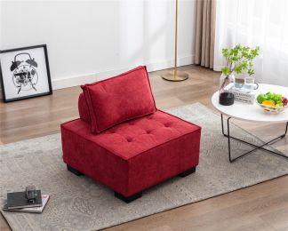 LIVING ROOM OTTOMAN /LAZY CHAIR (Color: Rose Red)