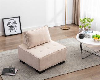LIVING ROOM OTTOMAN /LAZY CHAIR (Color: Beige)